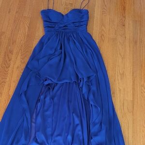 Hailey Logan High Low Elegant Blue Evening Gown